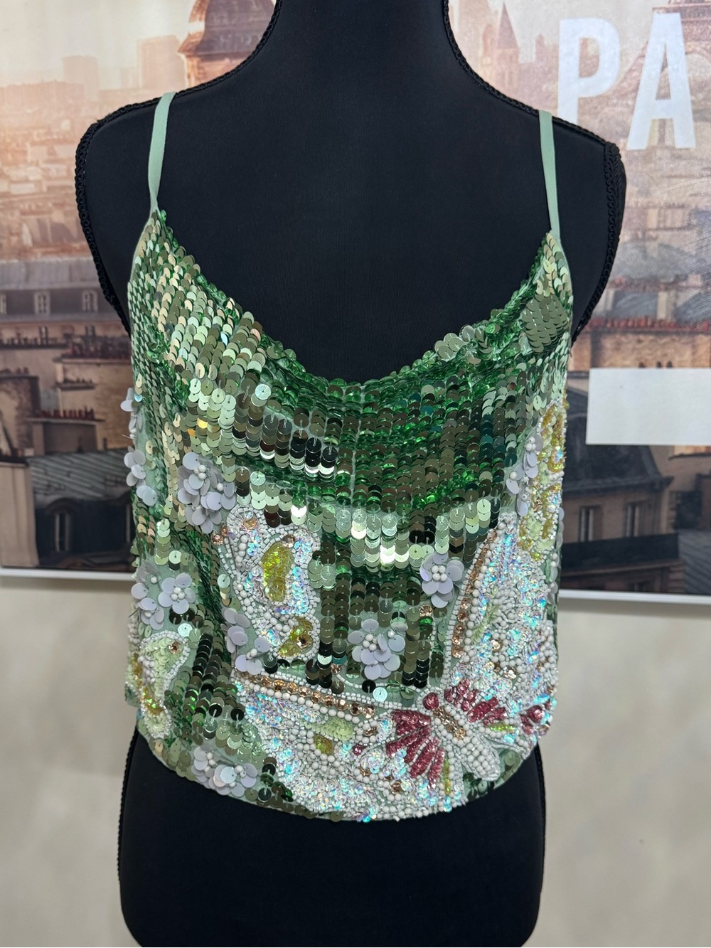 ASOS Green Sequin Embellished top